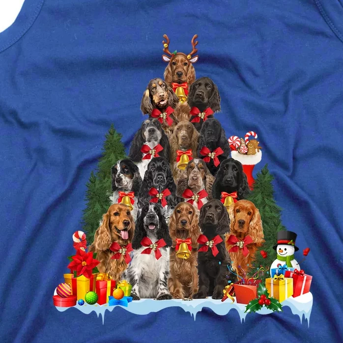 Christmas Pajama English Cocker Spaniel Xmas Tree Funny Gift Tank Top