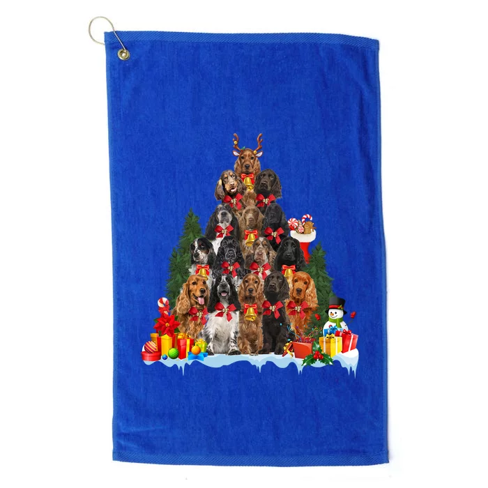 Christmas Pajama English Cocker Spaniel Xmas Tree Funny Gift Platinum Collection Golf Towel