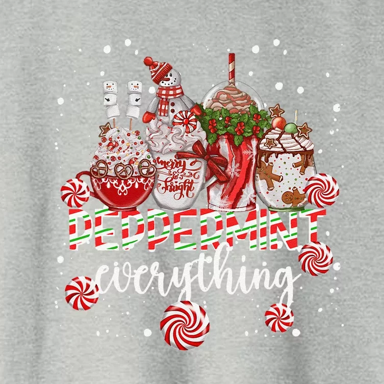 Christmas Peppermint Everything Coffee Chocolate Mocha Xmas Women's Crop Top Tee