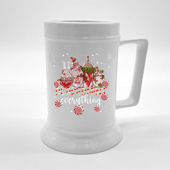 Christmas Peppermint Everything Coffee Chocolate Mocha Xmas Front & Back Beer Stein