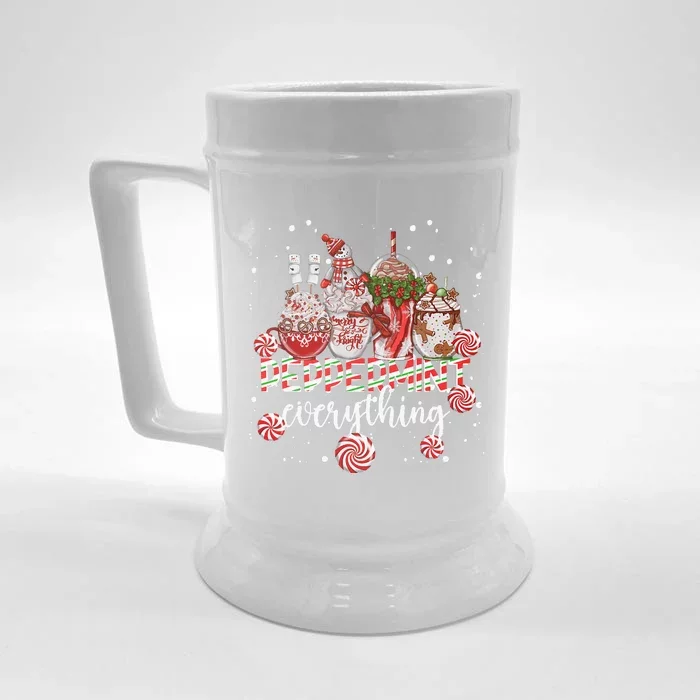 Christmas Peppermint Everything Coffee Chocolate Mocha Xmas Front & Back Beer Stein