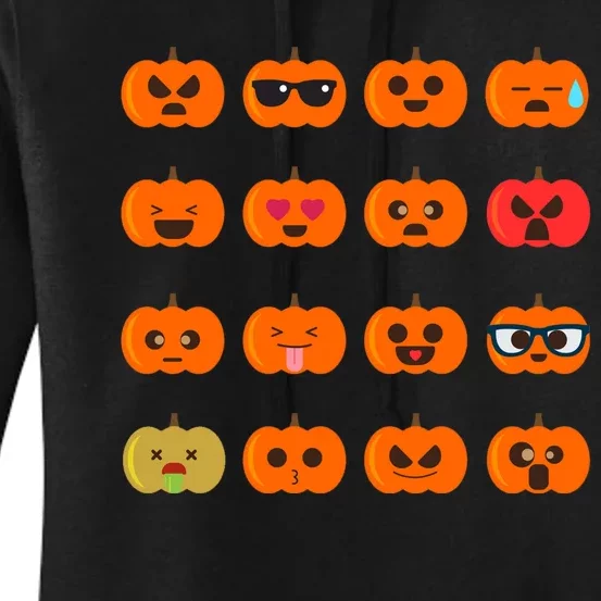 Cute Pumpkin Emoji Women's Pullover Hoodie