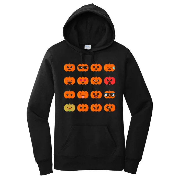 Cute Pumpkin Emoji Women's Pullover Hoodie