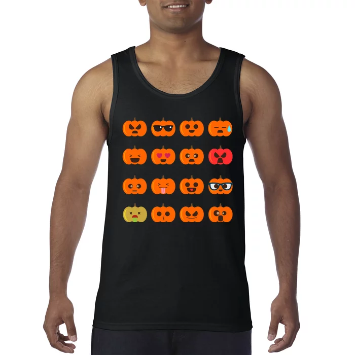 Cute Pumpkin Emoji Tank Top