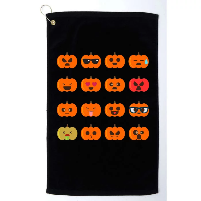 Cute Pumpkin Emoji Platinum Collection Golf Towel