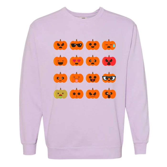 Cute Pumpkin Emoji Garment-Dyed Sweatshirt