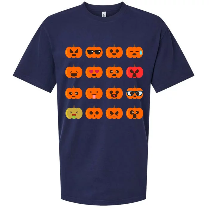 Cute Pumpkin Emoji Sueded Cloud Jersey T-Shirt