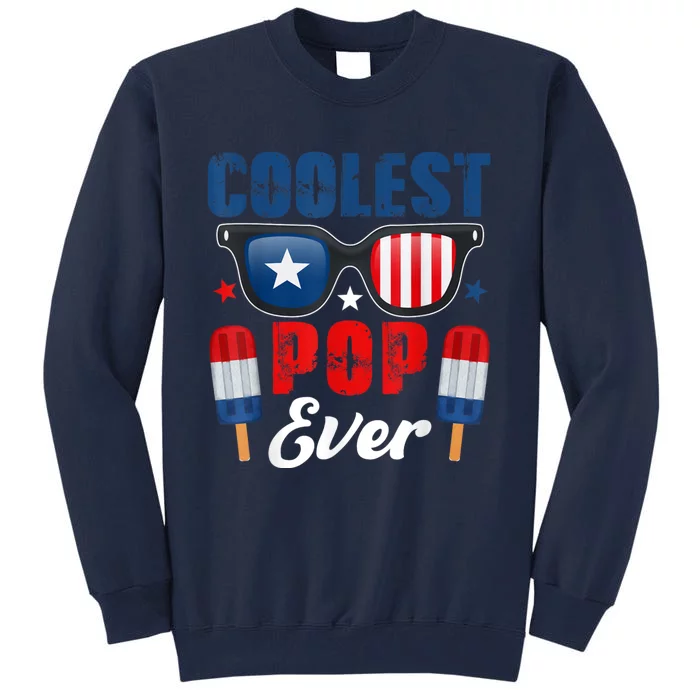 Coolest Pop Ever Popsicle Funny Retro Bomb Fathers Day Gift Tall Sweatshirt