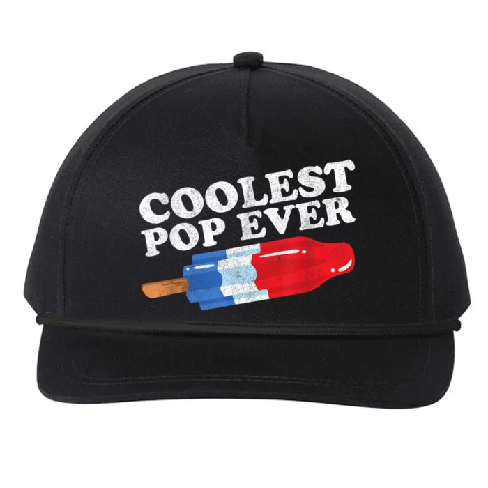 Coolest Pop Ever Popsicle Funny Retro Bomb Fathers Day Gift Snapback Five-Panel Rope Hat