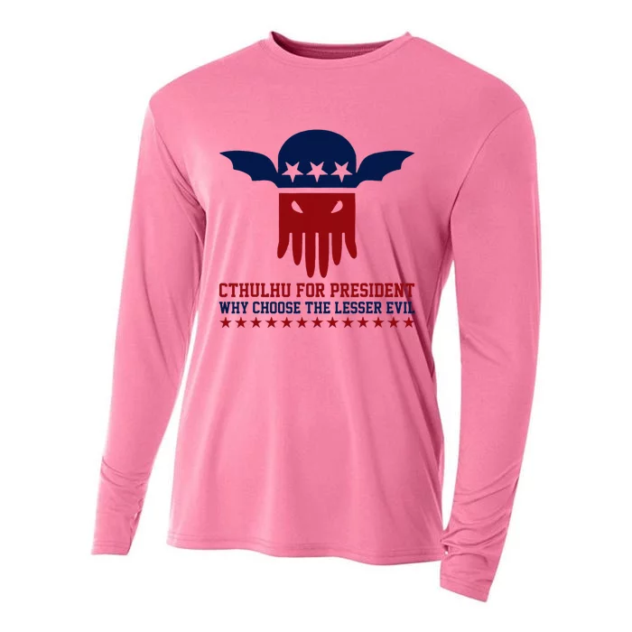 Cthulhufor President Election 2024 Cosmic Horror Cooling Performance Long Sleeve Crew