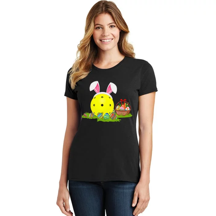 Cute Pickleball Easter Egg Bunny Easter Day Women's T-Shirt