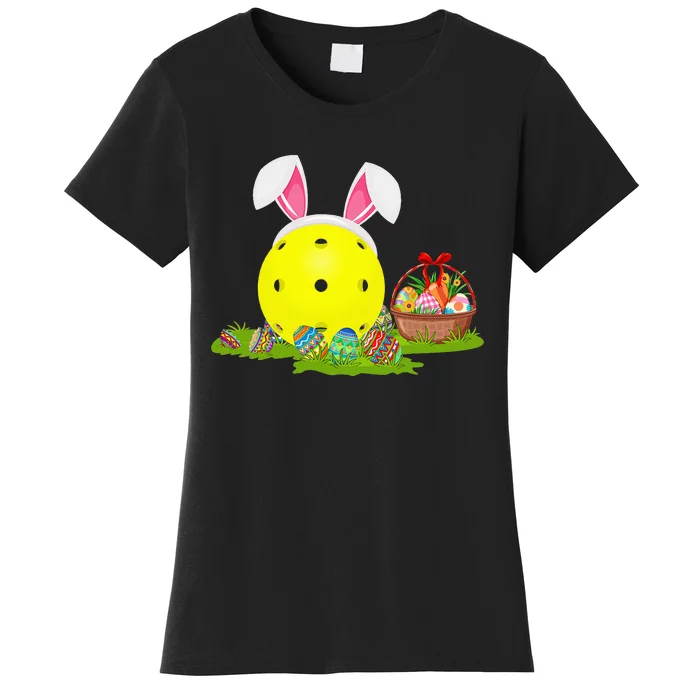 Cute Pickleball Easter Egg Bunny Easter Day Women's T-Shirt