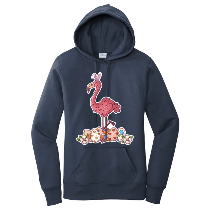 Cute Pink Easter Flamingo Bunny Easter Egg Hunt Meaningful Gift Women's Pullover Hoodie