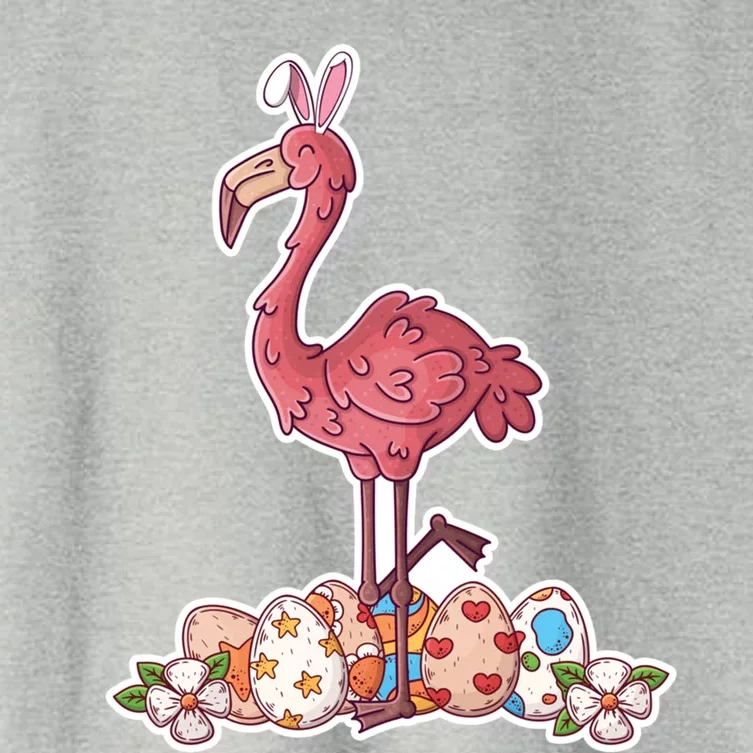 Cute Pink Easter Flamingo Bunny Easter Egg Hunt Meaningful Gift Women's Crop Top Tee