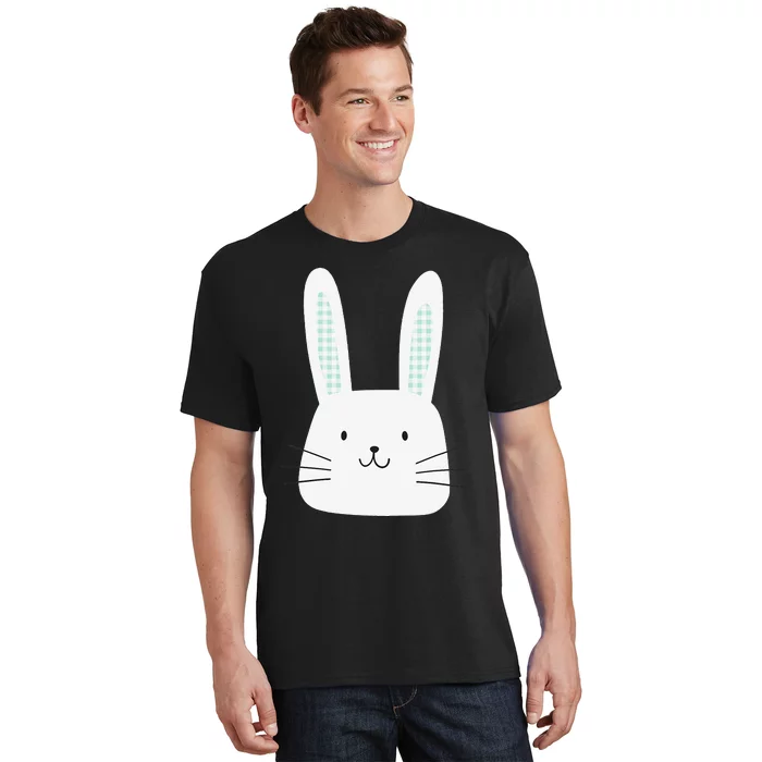 Cute Plaid Easter Bunny Pink Top T-Shirt