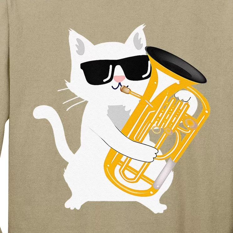 Cat Playing Euphonium Long Sleeve Shirt