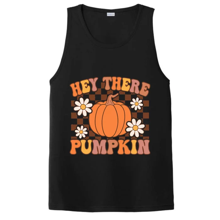 Checkered Pumpkin Fall Thanksgiving Decor Performance Tank