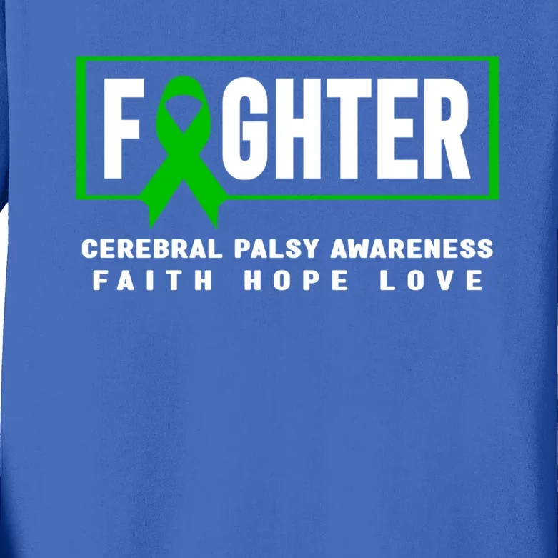 Cerebral Palsy Fighter Gift Funny Gift Cerebral Palsy Awareness Gift Kids Long Sleeve Shirt