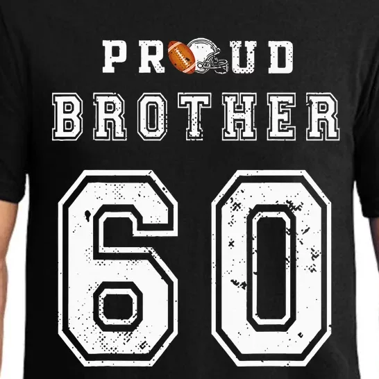 Custom Proud Football Brother Number 60 Personalized Pajama Set