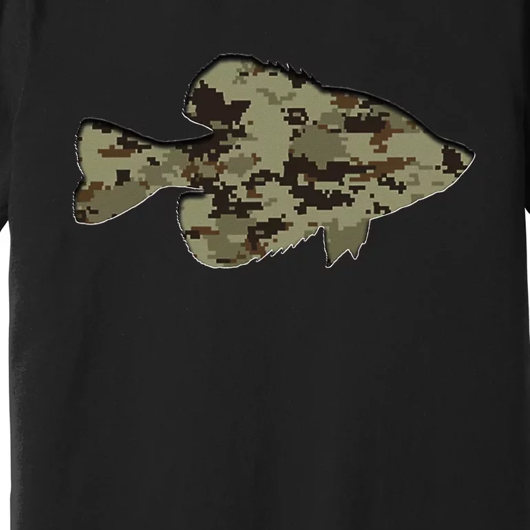 Camouflage Pan Fish Silhouette Digital Camo Crappie Fishing Premium T-Shirt