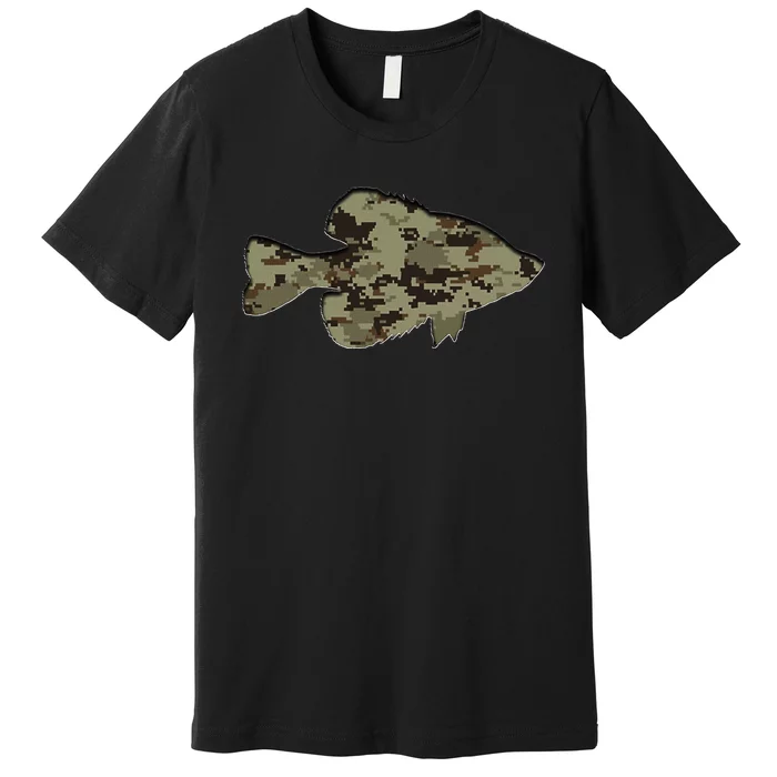 Camouflage Pan Fish Silhouette Digital Camo Crappie Fishing Premium T-Shirt