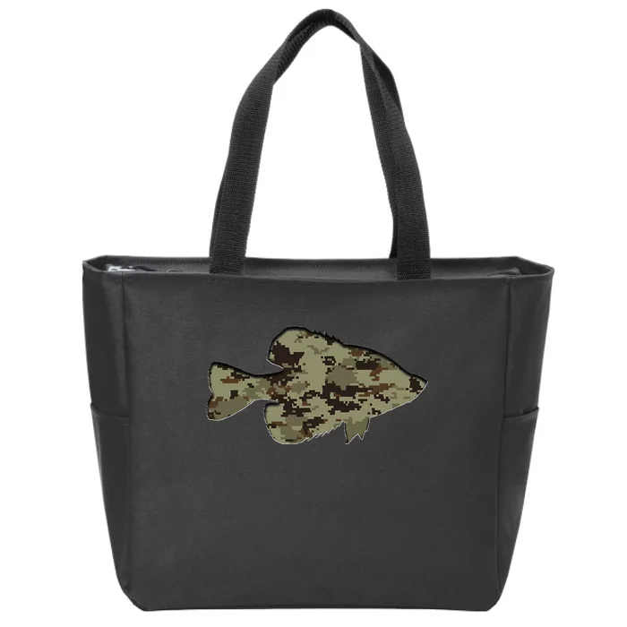 Camouflage Pan Fish Silhouette Digital Camo Crappie Fishing Zip Tote Bag