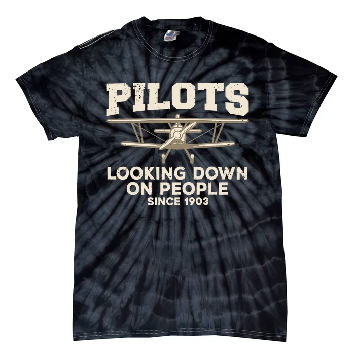 Cool Pilot For Men Women Aircraft Pilot Airplane Flying Tie-Dye T-Shirt