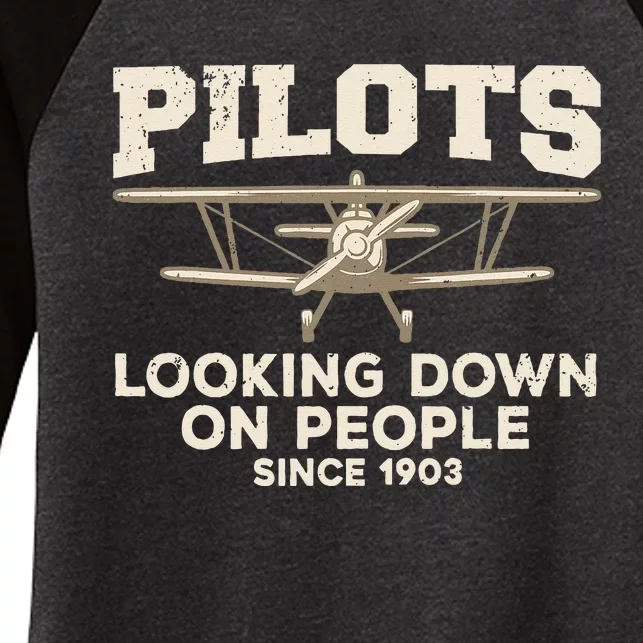 Cool Pilot For Men Women Aircraft Pilot Airplane Flying Women's Tri-Blend 3/4-Sleeve Raglan Shirt