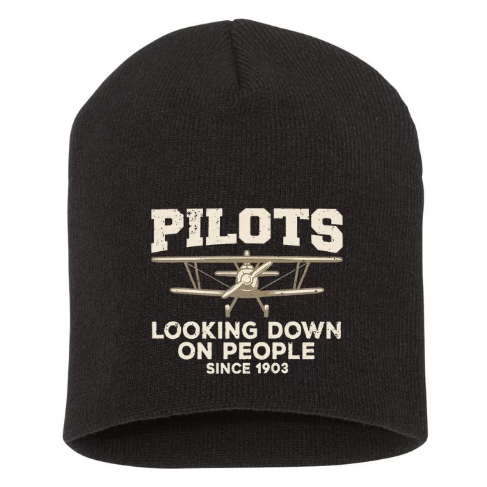 Cool Pilot For Men Women Aircraft Pilot Airplane Flying Short Acrylic Beanie