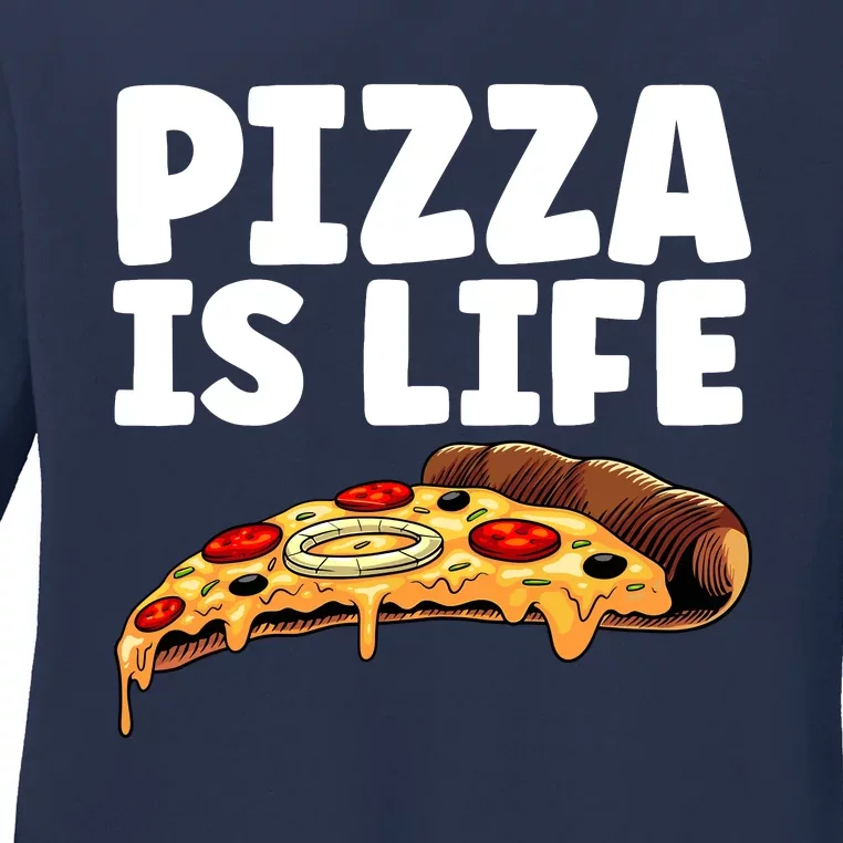 Cool Pizza For Hawaiian Pizza Lovers Italian Food Ladies Long Sleeve Shirt