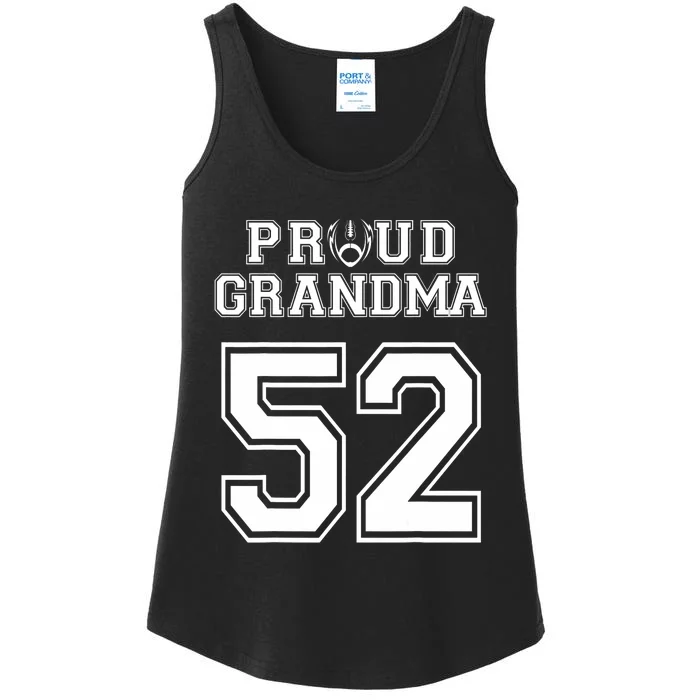 Custom Proud Football Grandma Number 52 Personalized Ladies Essential Tank