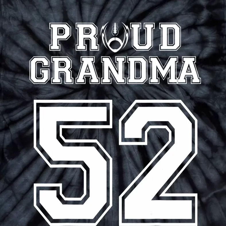 Custom Proud Football Grandma Number 52 Personalized Tie-Dye T-Shirt