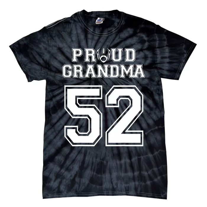 Custom Proud Football Grandma Number 52 Personalized Tie-Dye T-Shirt