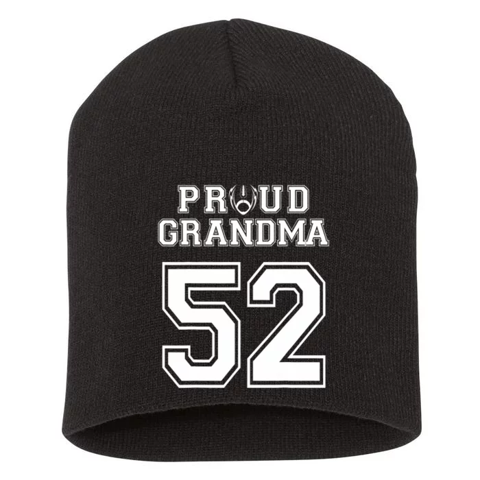 Custom Proud Football Grandma Number 52 Personalized Short Acrylic Beanie