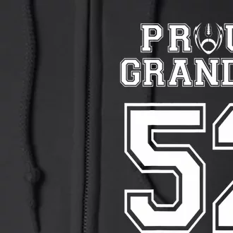 Custom Proud Football Grandma Number 52 Personalized Full Zip Hoodie