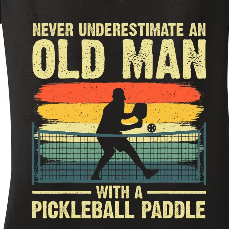 Cool Pickleball For Men Grandpa Pickleball Player Women's V-Neck T-Shirt