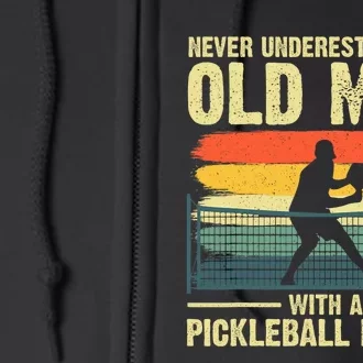 Cool Pickleball For Men Grandpa Pickleball Player Full Zip Hoodie