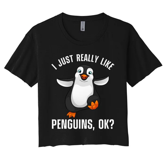 Cool Penguin For Men Women Kids Penguin Lovers Penguins Women's Crop Top Tee