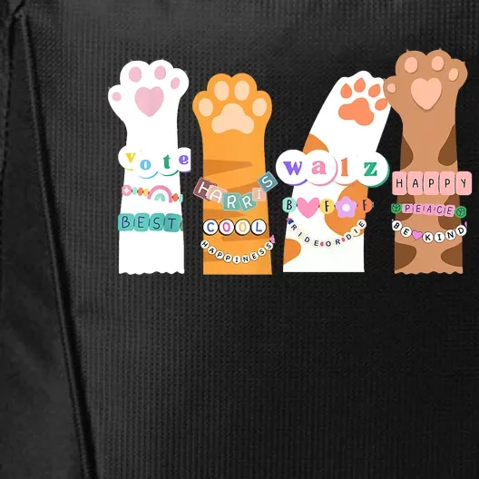 Cat Paws Friendship Bracelet Vote Harris Walz 2024 Cats Vote City Backpack