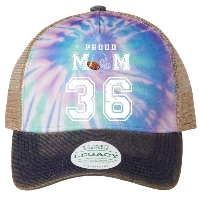 Custom Proud Football Mom Number 36 Personalized For Wo Legacy Tie Dye Trucker Hat