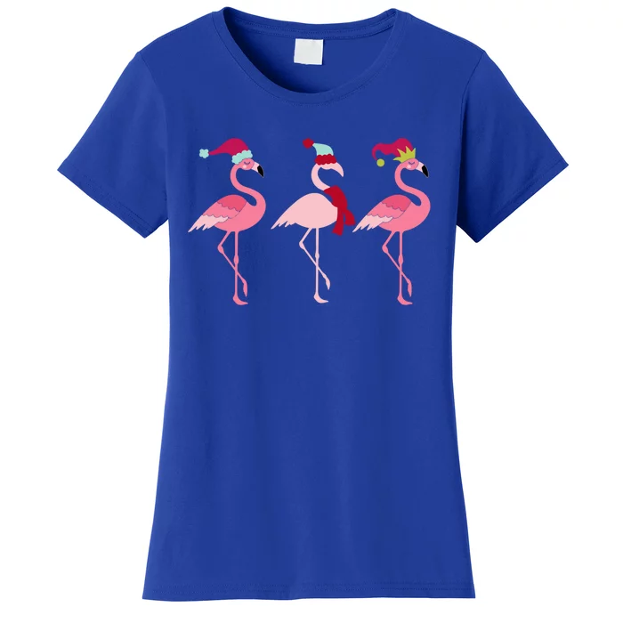 Christmas Pink Flamingo Gift Women's T-Shirt