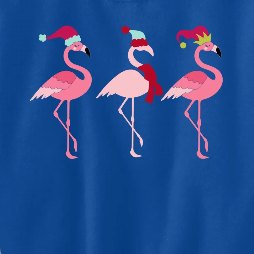 Christmas Pink Flamingo Gift Kids Sweatshirt