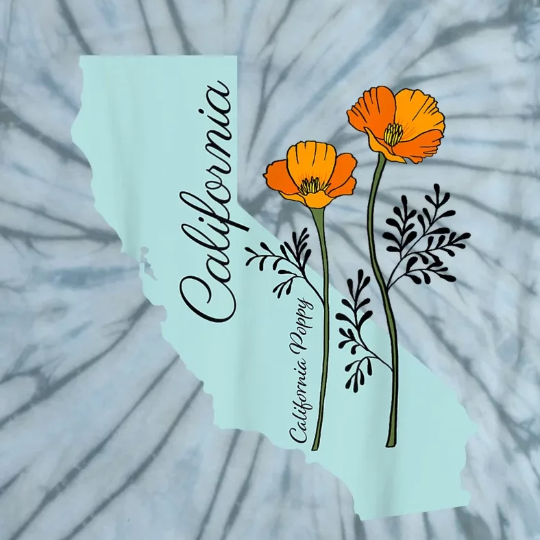 California Poppy Flower Tie-Dye T-Shirt