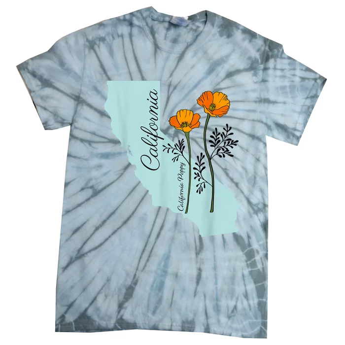 California Poppy Flower Tie-Dye T-Shirt