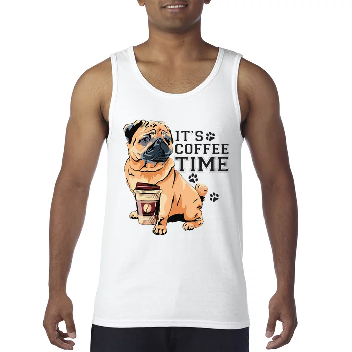 Coffee Pug Funny Dog Lover Dog And Coffee Tank Top