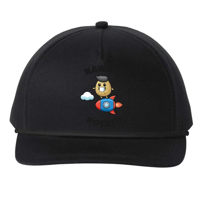 Cute Potato Funny Kawaii Potato Snapback Five-Panel Rope Hat