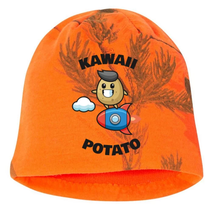 Cute Potato Funny Kawaii Potato Kati - Camo Knit Beanie