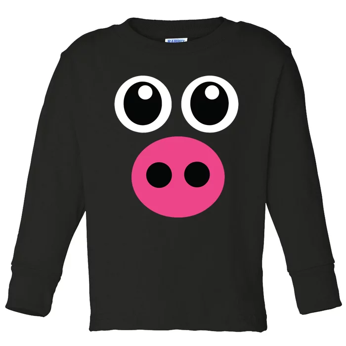 Cute Pig Face Diy Barnyard Animal Halloween Costume Toddler Long Sleeve Shirt