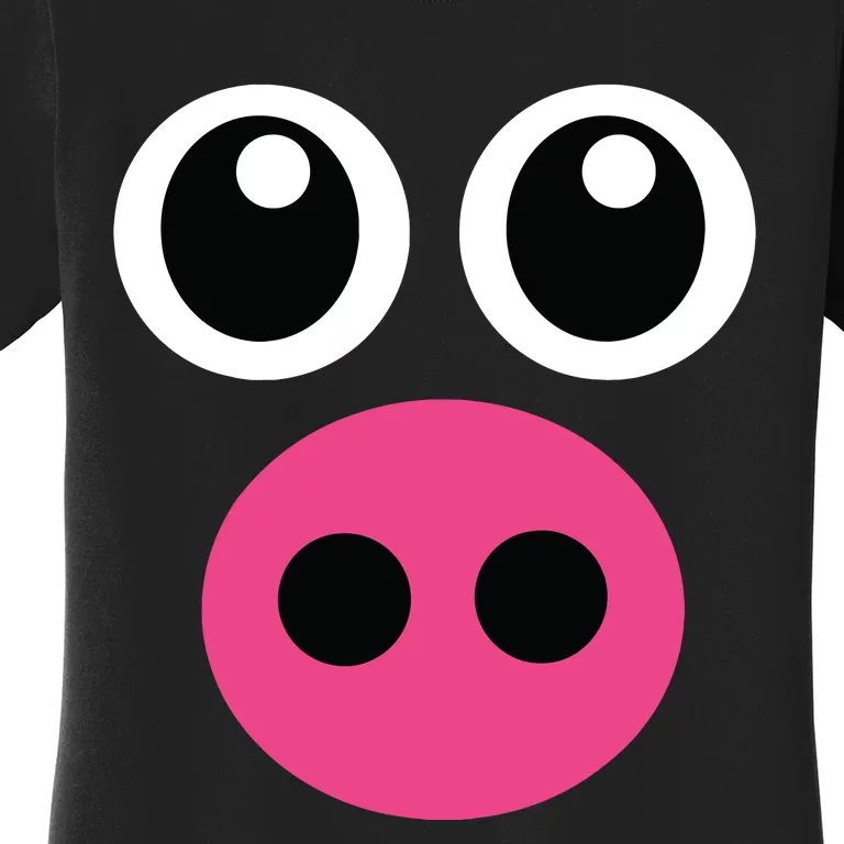 Cute Pig Face Diy Barnyard Animal Halloween Costume Women's T-Shirt