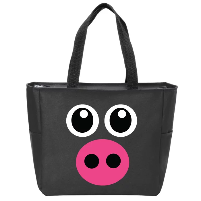 Cute Pig Face Diy Barnyard Animal Halloween Costume Zip Tote Bag